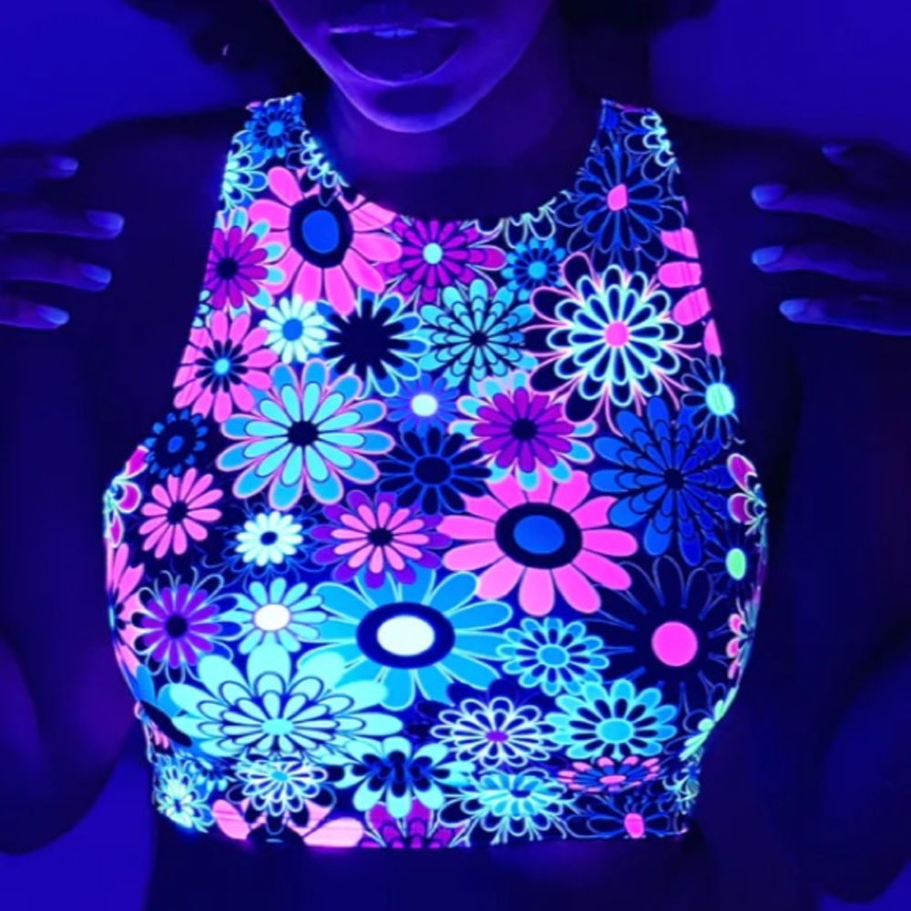 Neon Bloom Crop Top